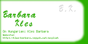 barbara kles business card